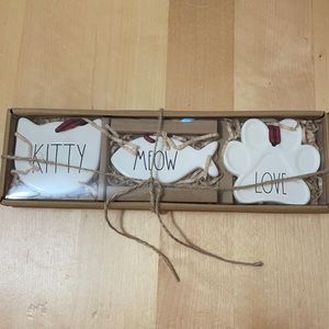 Rae Dunn Cat Ornaments Kitty Meow Love Holiday Christmas Ornaments Decor NWT